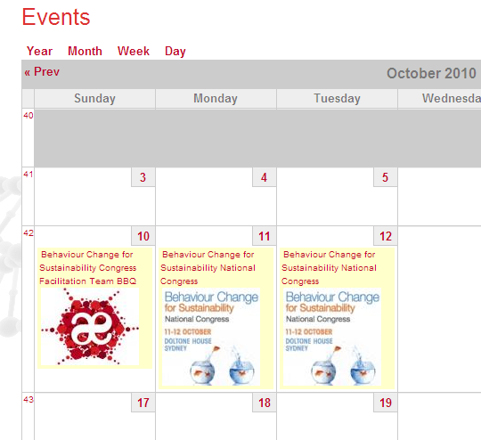 Events calendar