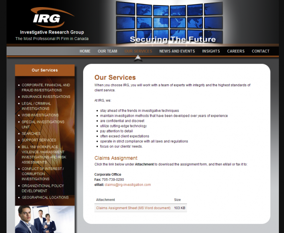 Services Page